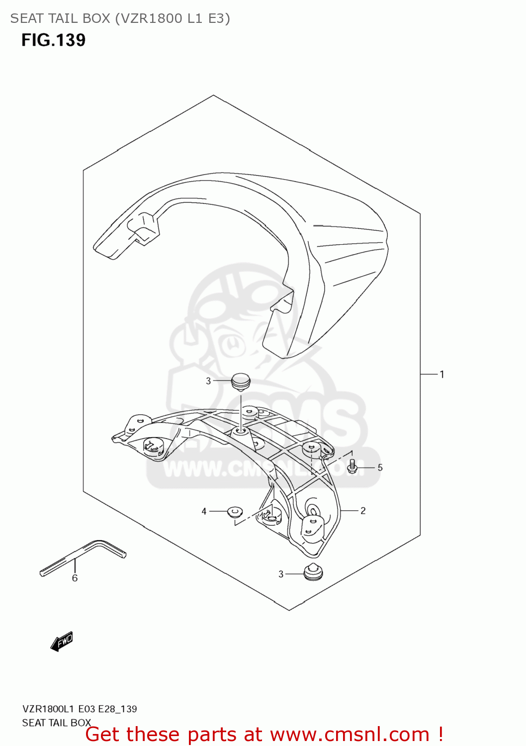 SEAT TAIL BOX (VZR1800 L1 E3) VZR1800 BOULEVARD M109R 2011 (L1) USA CALIFO CANAD (E03 E33 E28)