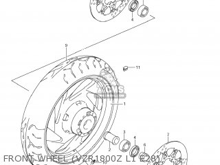 FRONT WHEEL (VZR1800Z L1 E28) - VZR1800 BOULEVARD M109R 2011 (L1) USA CALIFO CANAD (E03 E33 E28)