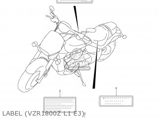 LABEL (VZR1800Z L1 E3) - VZR1800 BOULEVARD M109R 2011 (L1) USA CALIFO CANAD (E03 E33 E28)