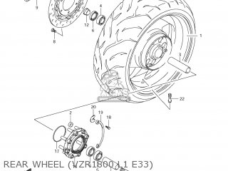 REAR WHEEL (VZR1800 L1 E33) - VZR1800 BOULEVARD M109R 2011 (L1) USA CALIFO CANAD (E03 E33 E28)