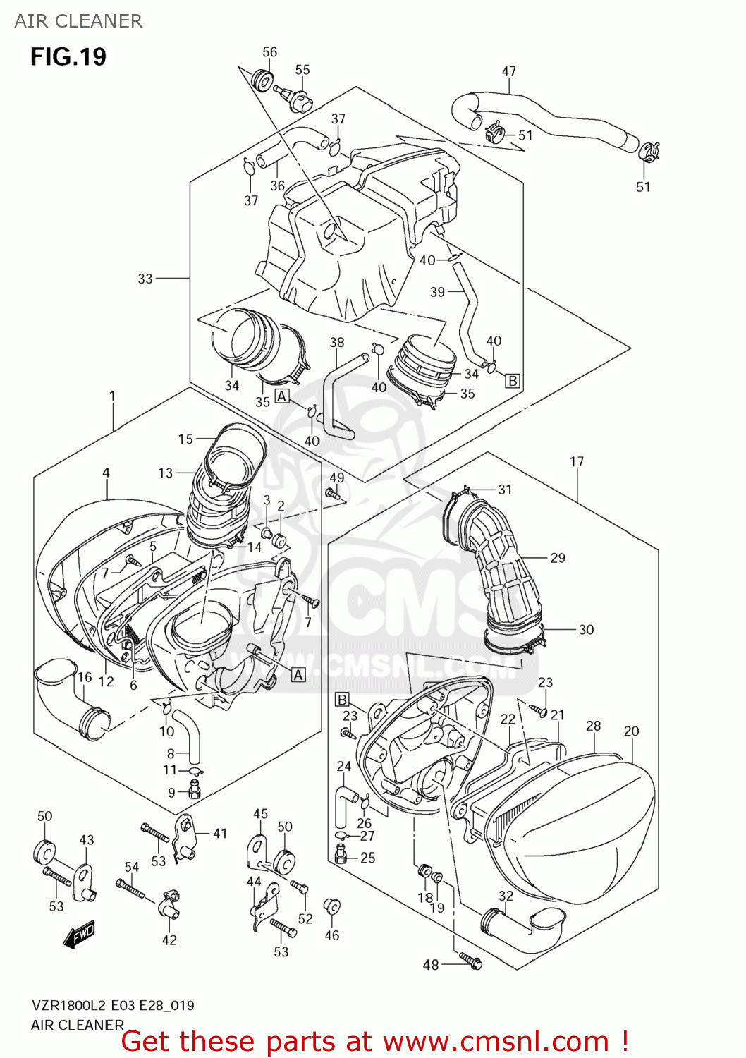 AIR CLEANER VZR1800 BOULEVARD M109R 2012 (L2) USA CALIFO CANAD (E03 E33 E28)