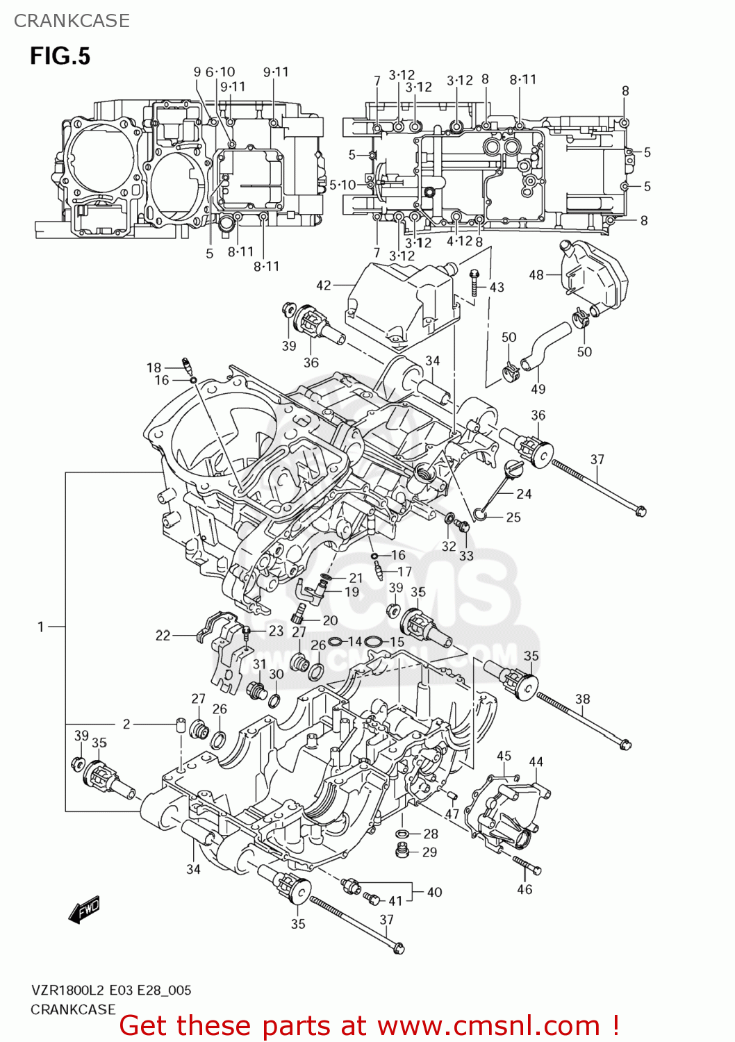 CRANKCASE VZR1800 BOULEVARD M109R 2012 (L2) USA CALIFO CANAD (E03 E33 E28)