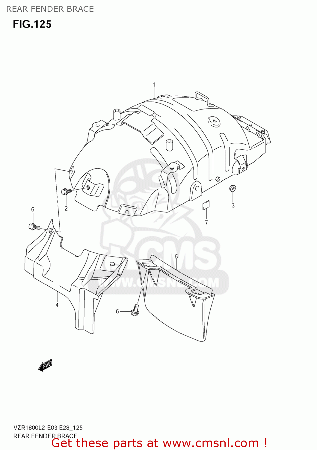 REAR FENDER BRACE VZR1800 BOULEVARD M109R 2012 (L2) USA CALIFO CANAD (E03 E33 E28)