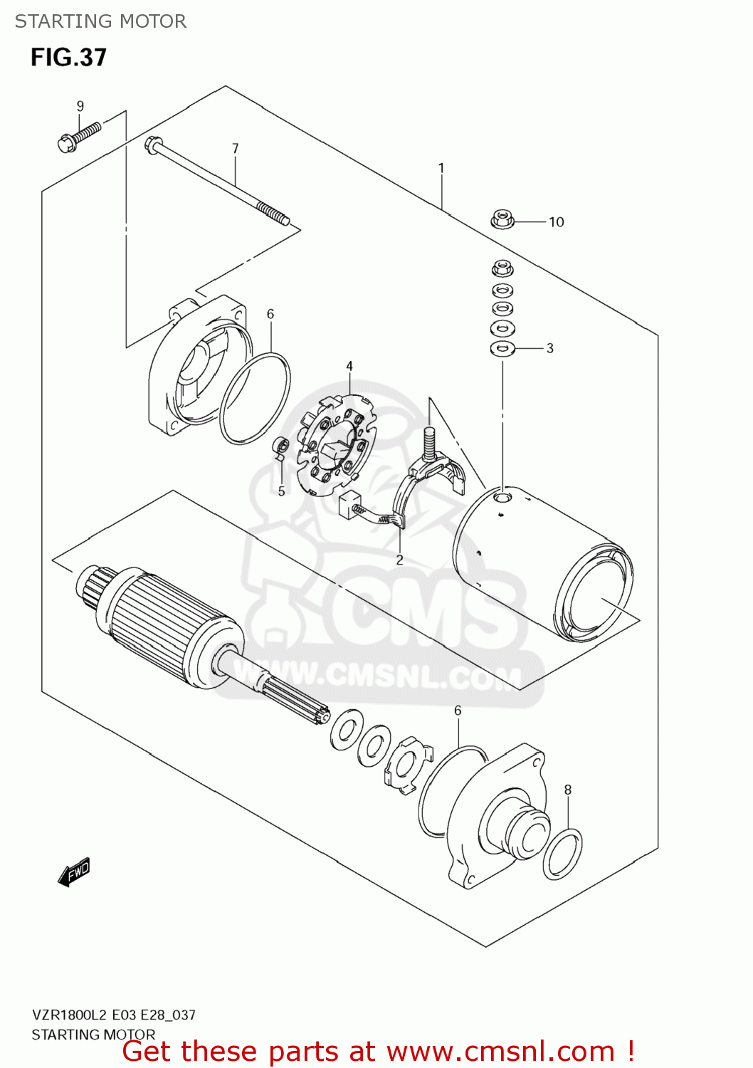 STARTING MOTOR VZR1800 BOULEVARD M109R 2012 (L2) USA CALIFO CANAD (E03 E33 E28)