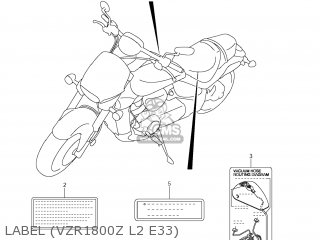 LABEL (VZR1800Z L2 E33) - VZR1800 BOULEVARD M109R 2012 (L2) USA CALIFO CANAD (E03 E33 E28)