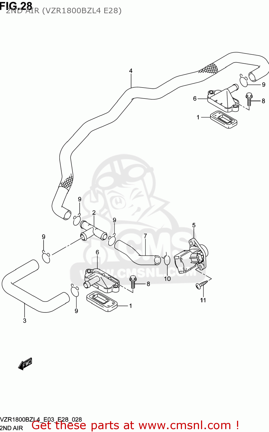 2ND AIR (VZR1800BZL4 E28) VZR1800BZ BOULEVARD 2014 (L4) USA (E03)