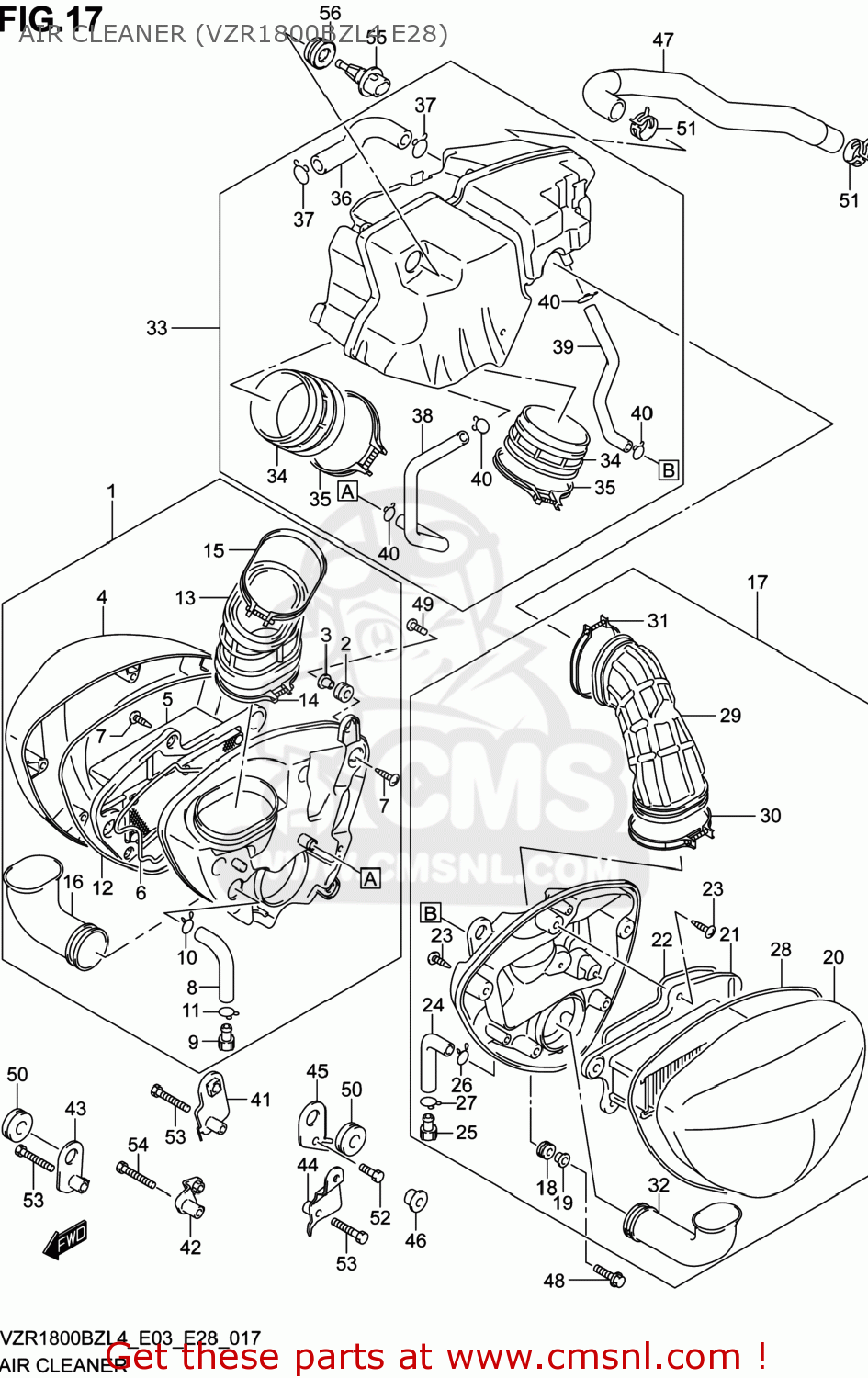 AIR CLEANER (VZR1800BZL4 E28) VZR1800BZ BOULEVARD 2014 (L4) USA (E03)