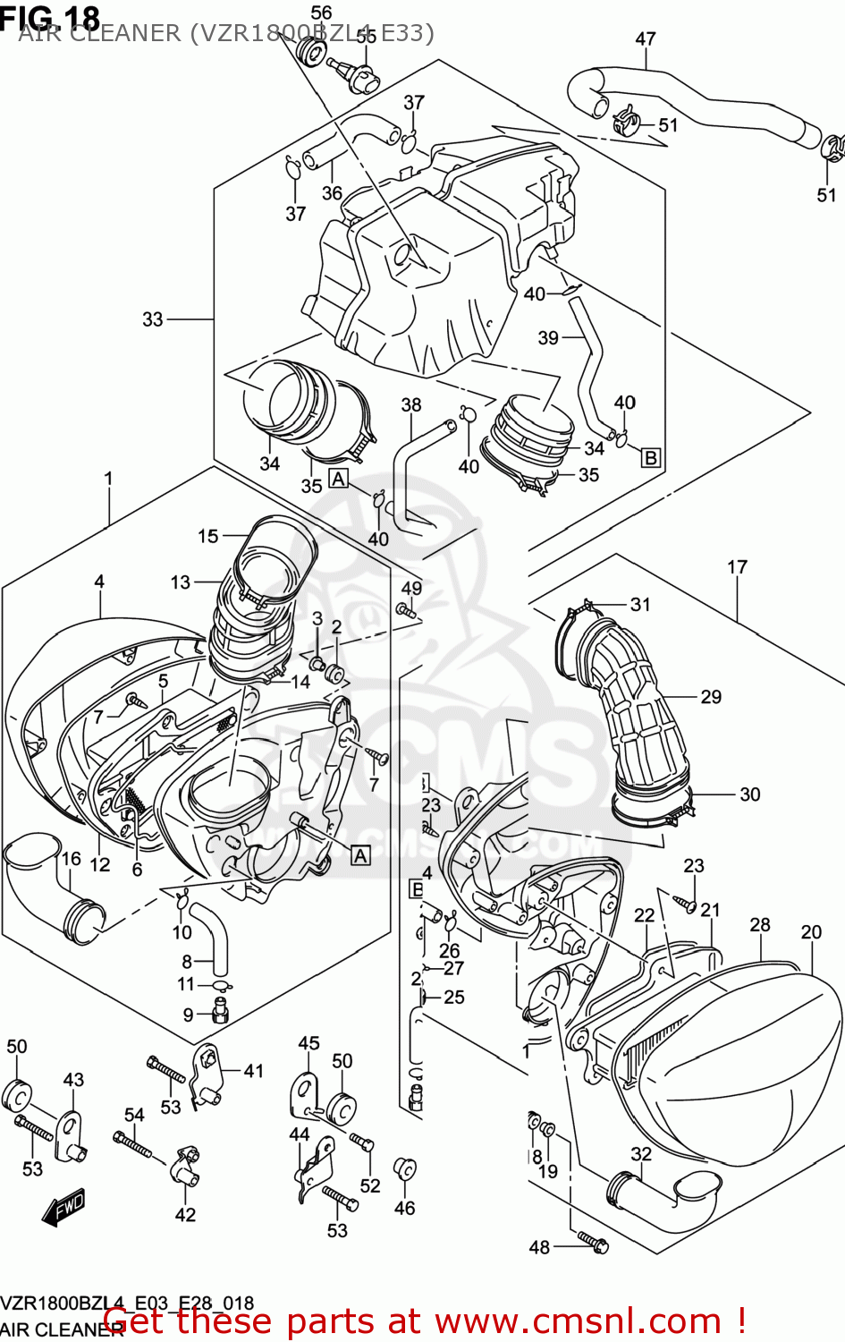 AIR CLEANER (VZR1800BZL4 E33) VZR1800BZ BOULEVARD 2014 (L4) USA (E03)