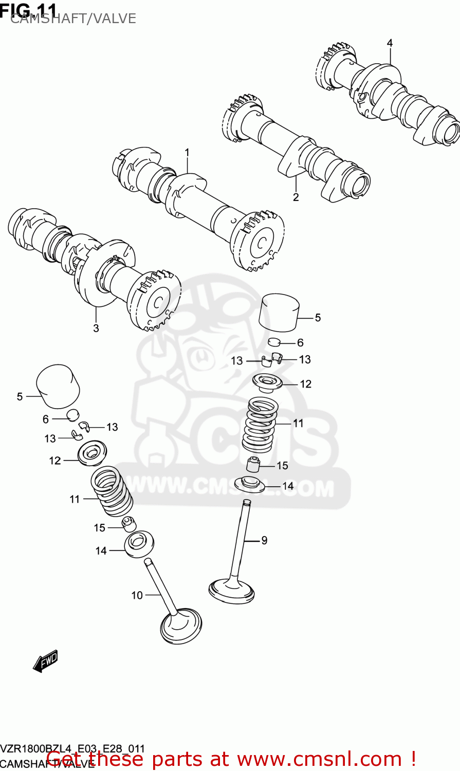 CAMSHAFT/VALVE VZR1800BZ BOULEVARD 2014 (L4) USA (E03)