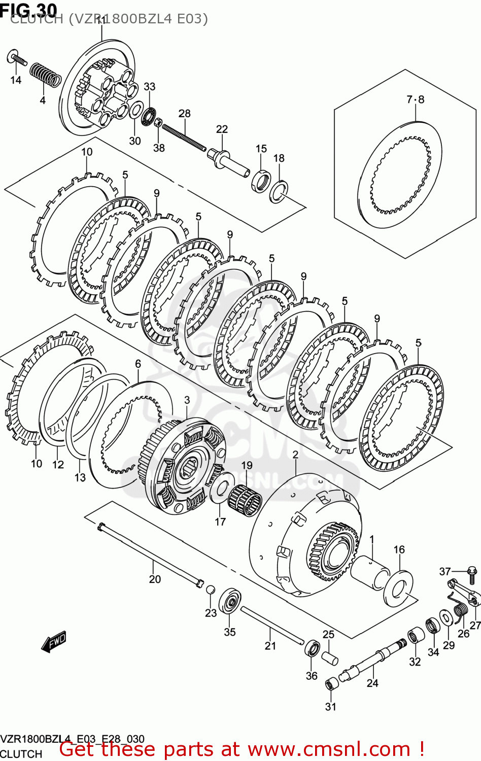 CLUTCH (VZR1800BZL4 E03) VZR1800BZ BOULEVARD 2014 (L4) USA (E03)