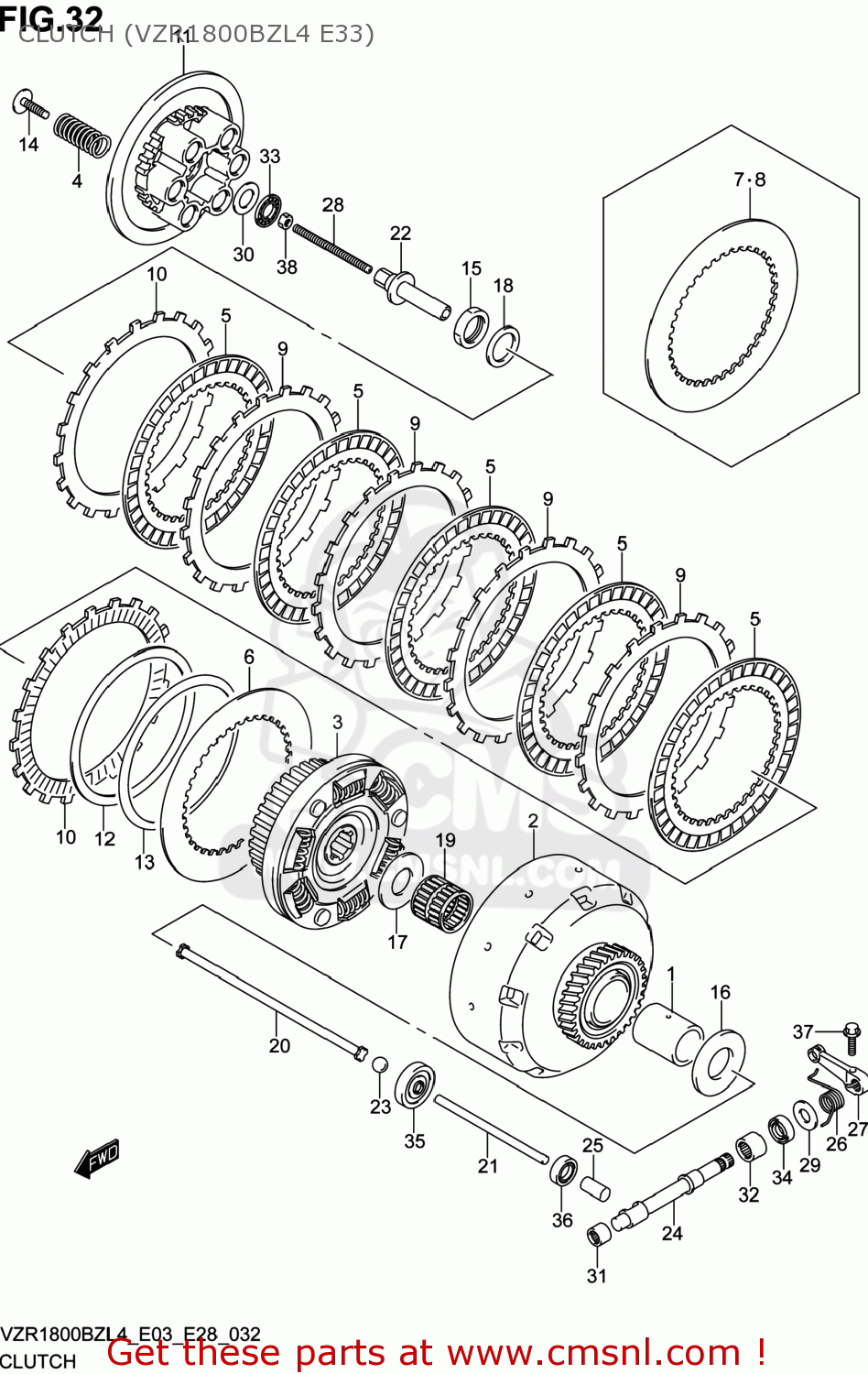 CLUTCH (VZR1800BZL4 E33) VZR1800BZ BOULEVARD 2014 (L4) USA (E03)