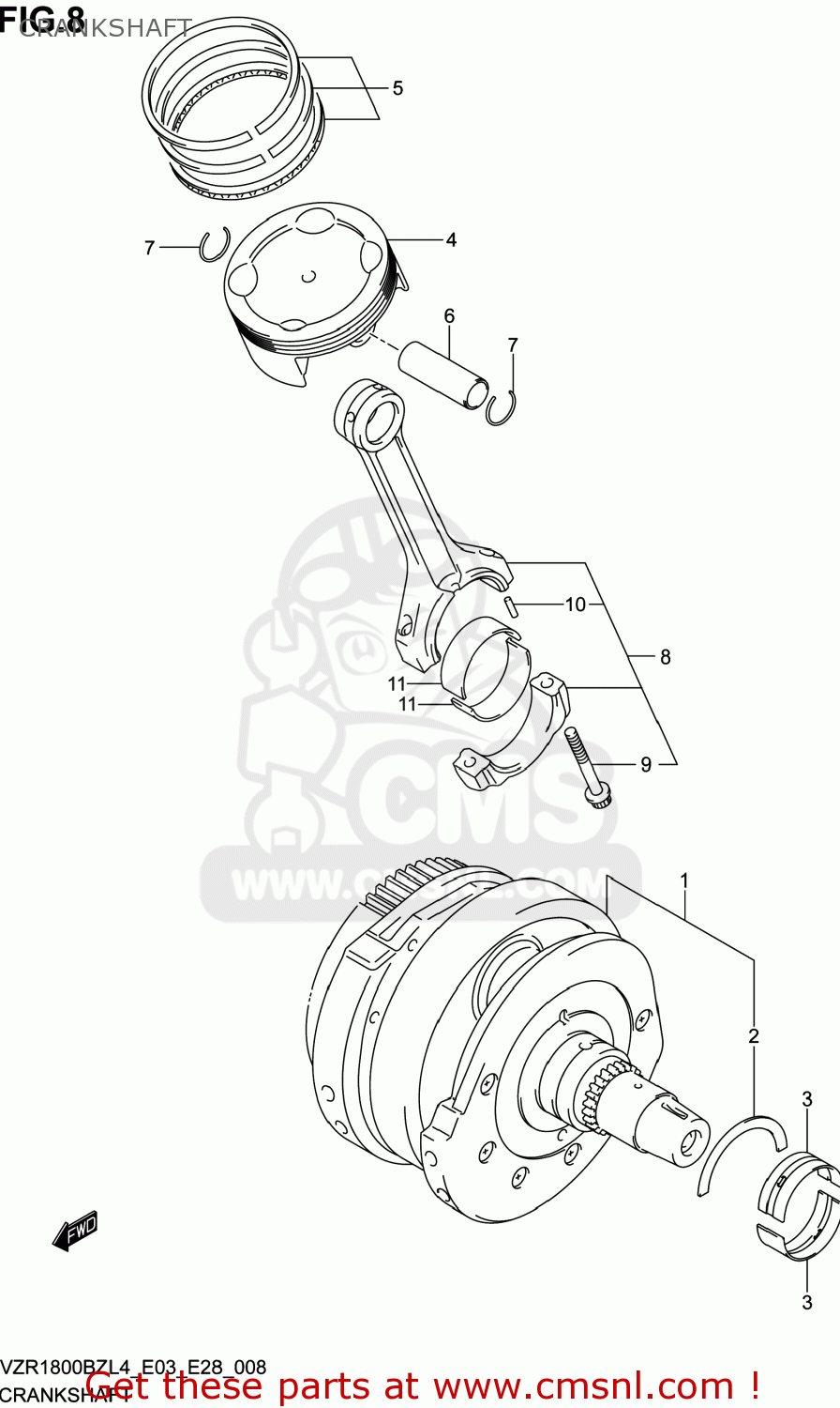 CRANKSHAFT VZR1800BZ BOULEVARD 2014 (L4) USA (E03)
