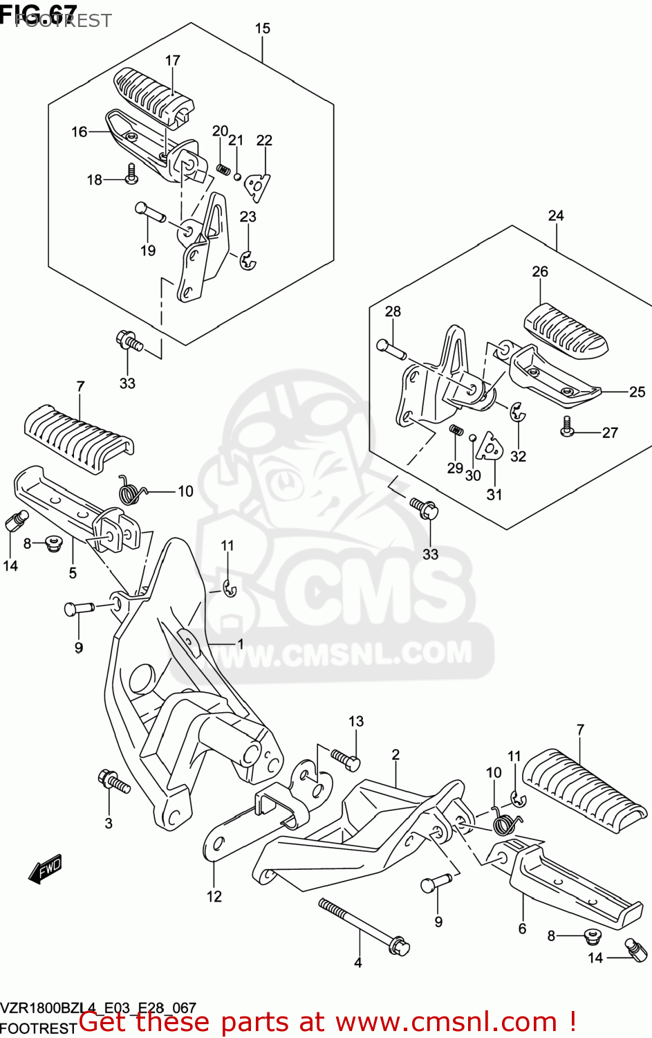 FOOTREST VZR1800BZ BOULEVARD 2014 (L4) USA (E03)