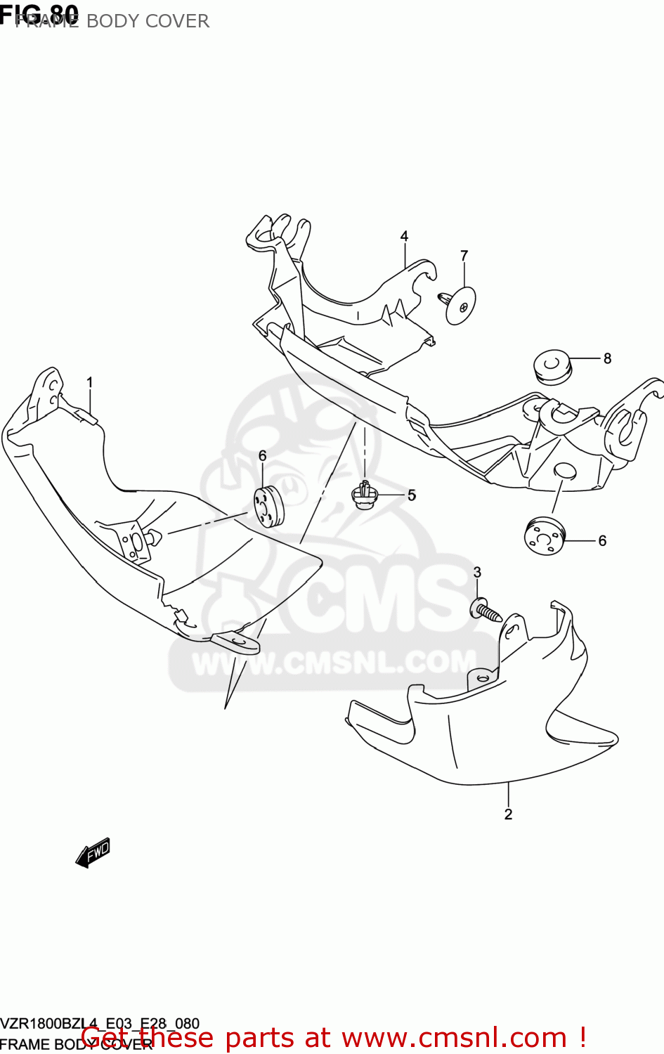 FRAME BODY COVER VZR1800BZ BOULEVARD 2014 (L4) USA (E03)