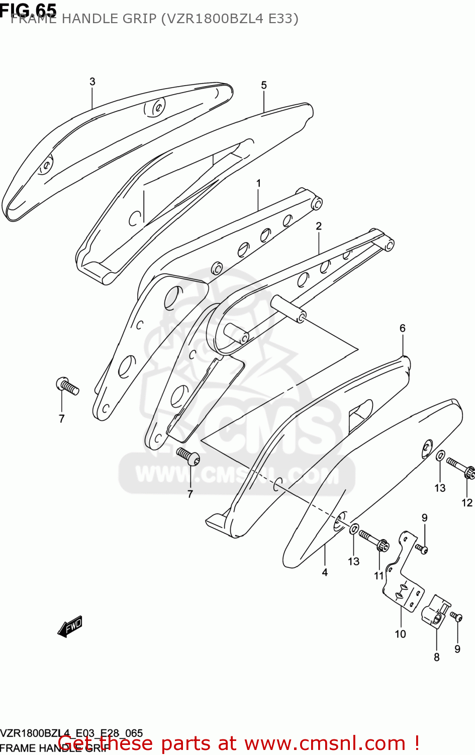 FRAME HANDLE GRIP (VZR1800BZL4 E33) VZR1800BZ BOULEVARD 2014 (L4) USA (E03)