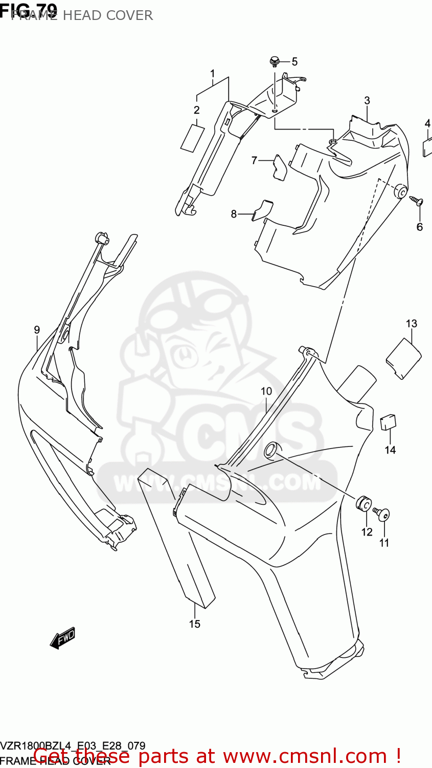 FRAME HEAD COVER VZR1800BZ BOULEVARD 2014 (L4) USA (E03)