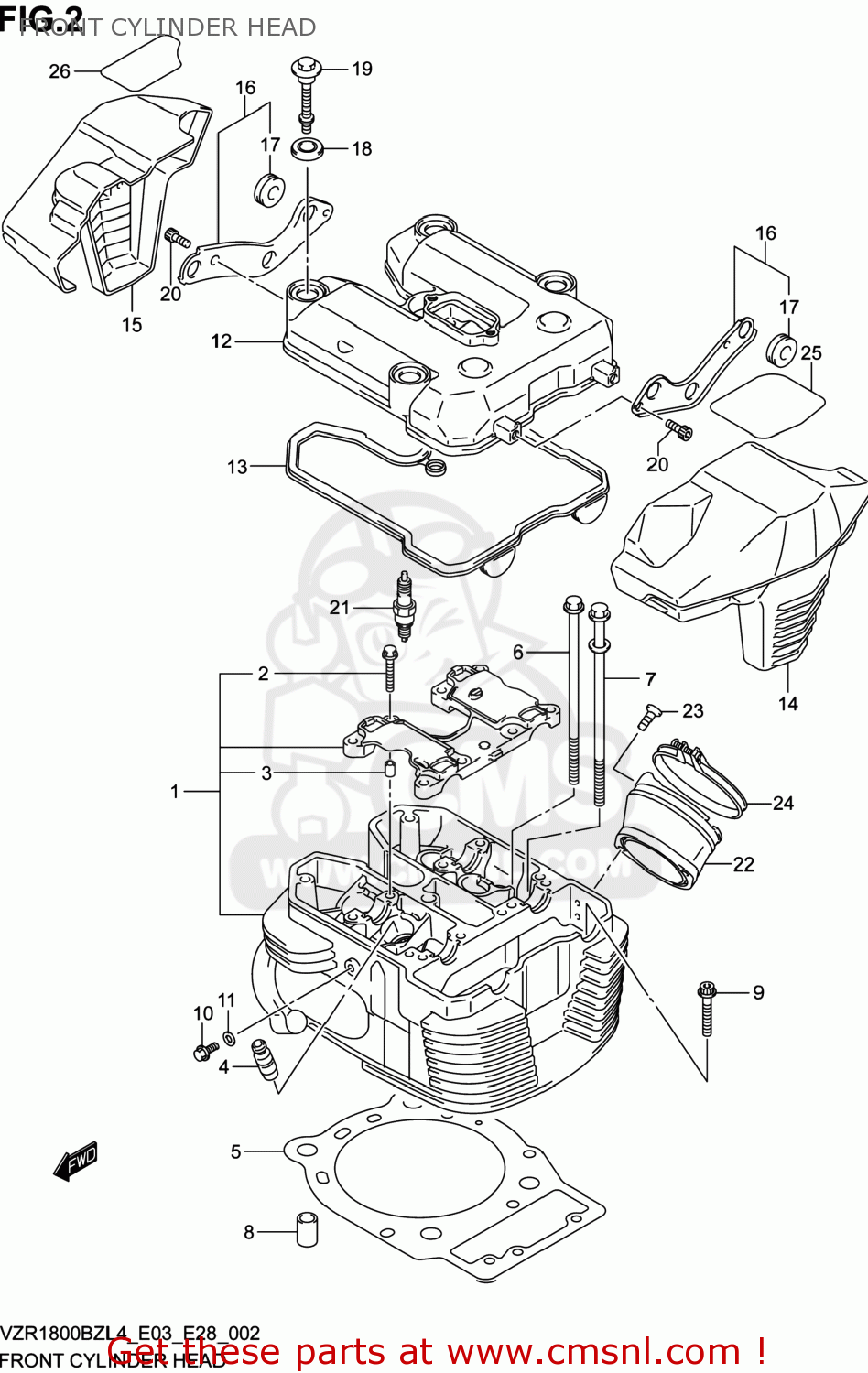 FRONT CYLINDER HEAD VZR1800BZ BOULEVARD 2014 (L4) USA (E03)