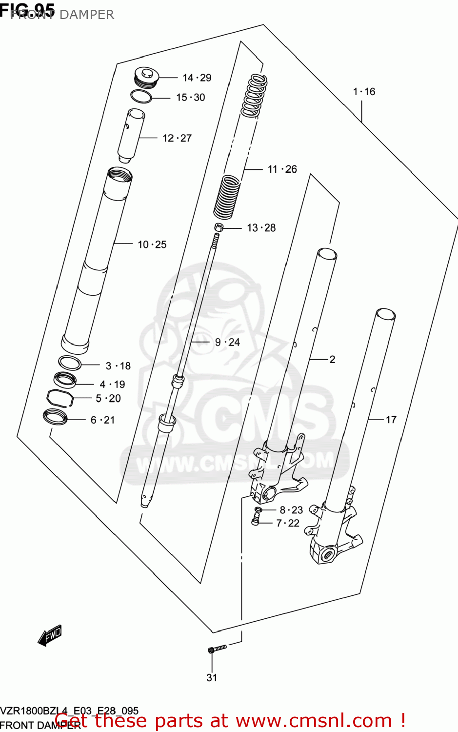 FRONT DAMPER VZR1800BZ BOULEVARD 2014 (L4) USA (E03)