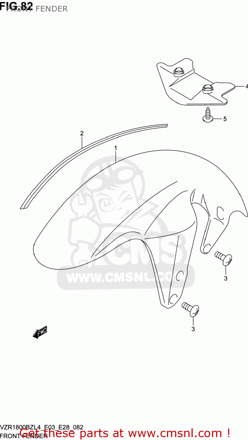 FRONT FENDER VZR1800BZ BOULEVARD 2014 (L4) USA (E03)