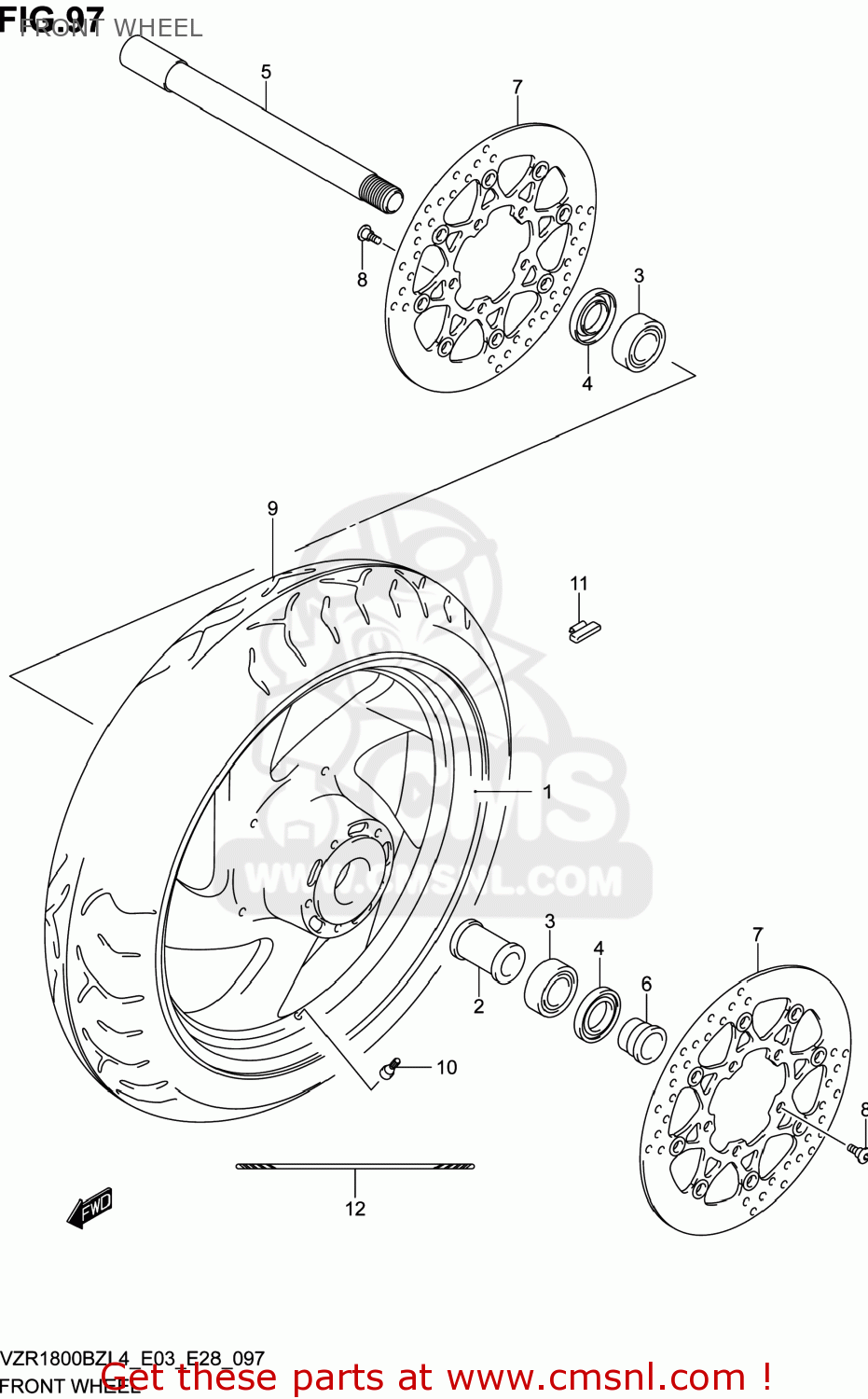 FRONT WHEEL VZR1800BZ BOULEVARD 2014 (L4) USA (E03)