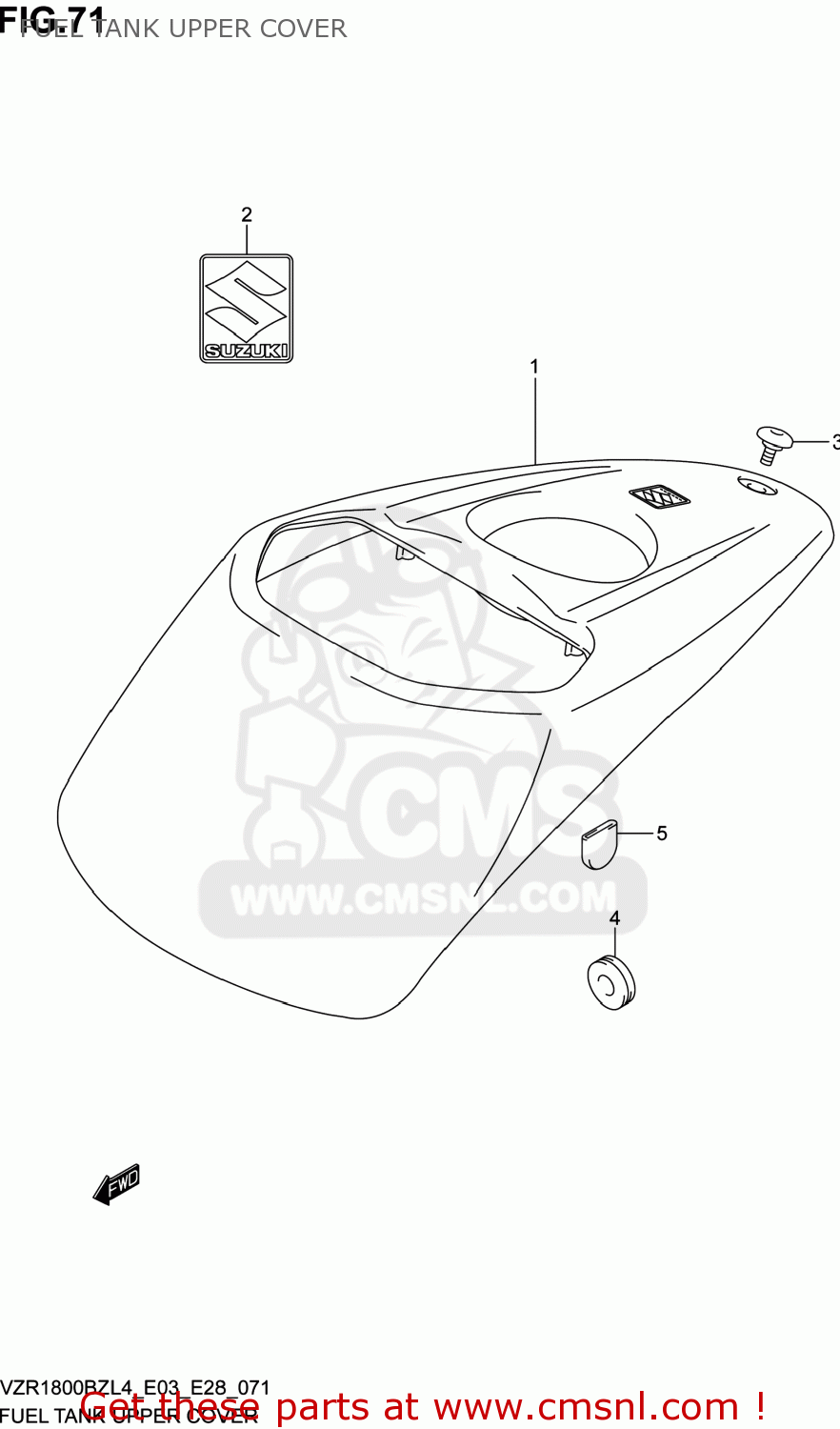 FUEL TANK UPPER COVER VZR1800BZ BOULEVARD 2014 (L4) USA (E03)