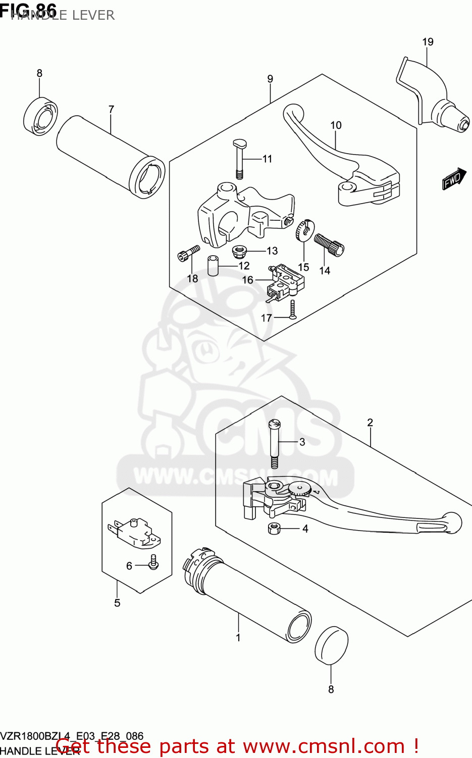 HANDLE LEVER VZR1800BZ BOULEVARD 2014 (L4) USA (E03)