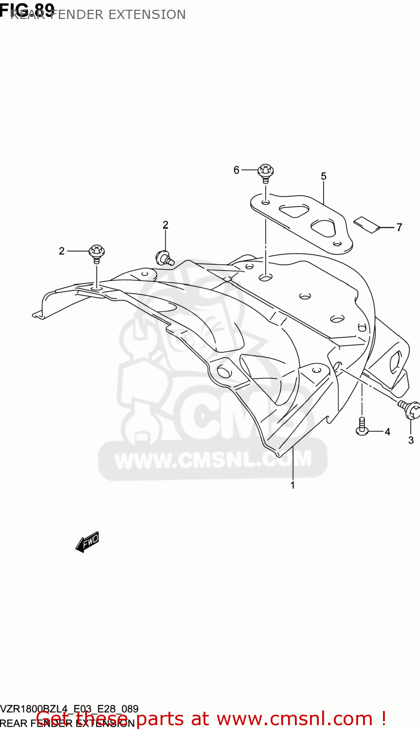REAR FENDER EXTENSION VZR1800BZ BOULEVARD 2014 (L4) USA (E03)