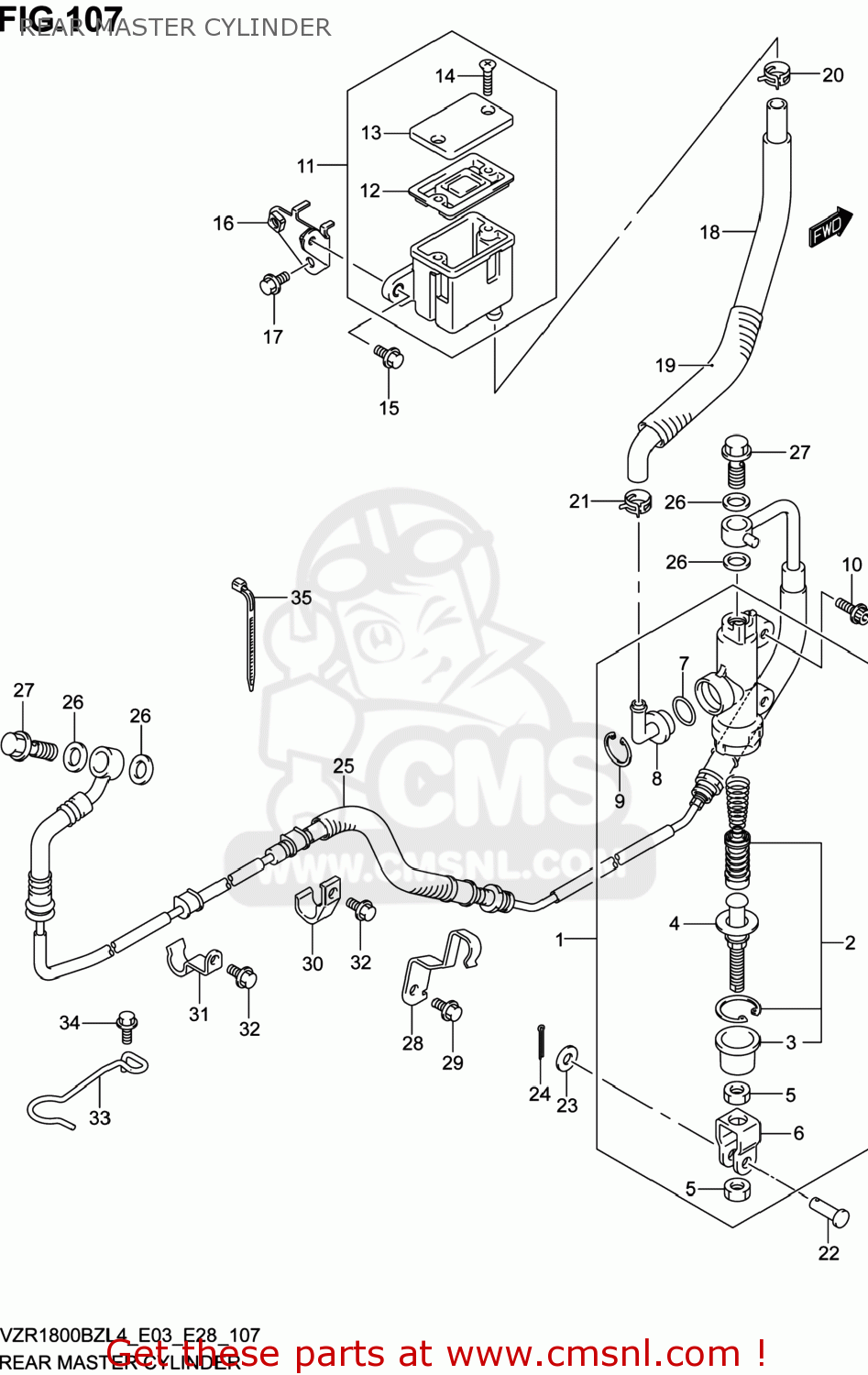 REAR MASTER CYLINDER VZR1800BZ BOULEVARD 2014 (L4) USA (E03)