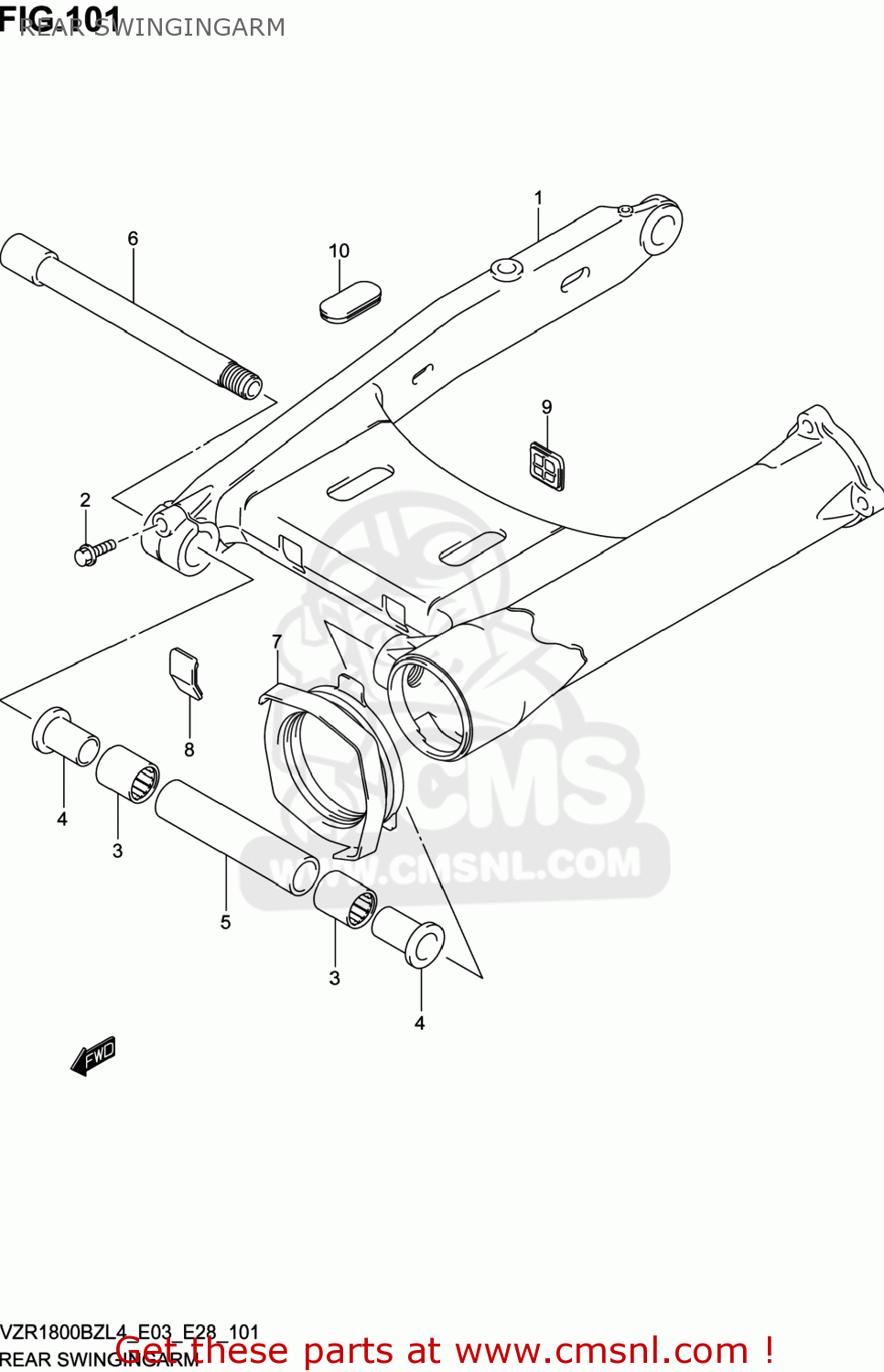 REAR SWINGINGARM VZR1800BZ BOULEVARD 2014 (L4) USA (E03)