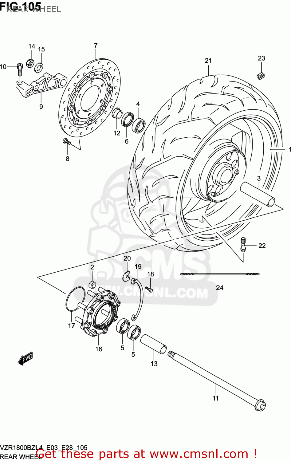 REAR WHEEL VZR1800BZ BOULEVARD 2014 (L4) USA (E03)