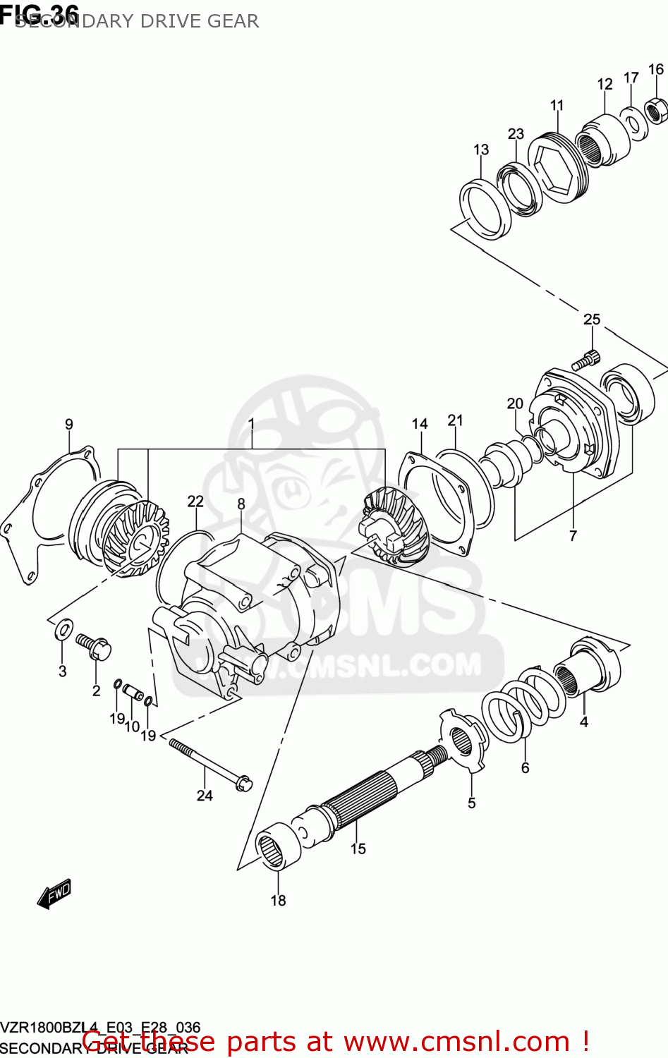 SECONDARY DRIVE GEAR VZR1800BZ BOULEVARD 2014 (L4) USA (E03)