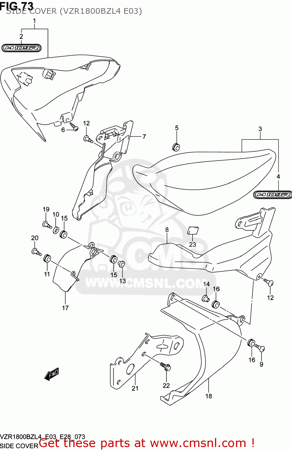 SIDE COVER (VZR1800BZL4 E03) VZR1800BZ BOULEVARD 2014 (L4) USA (E03)