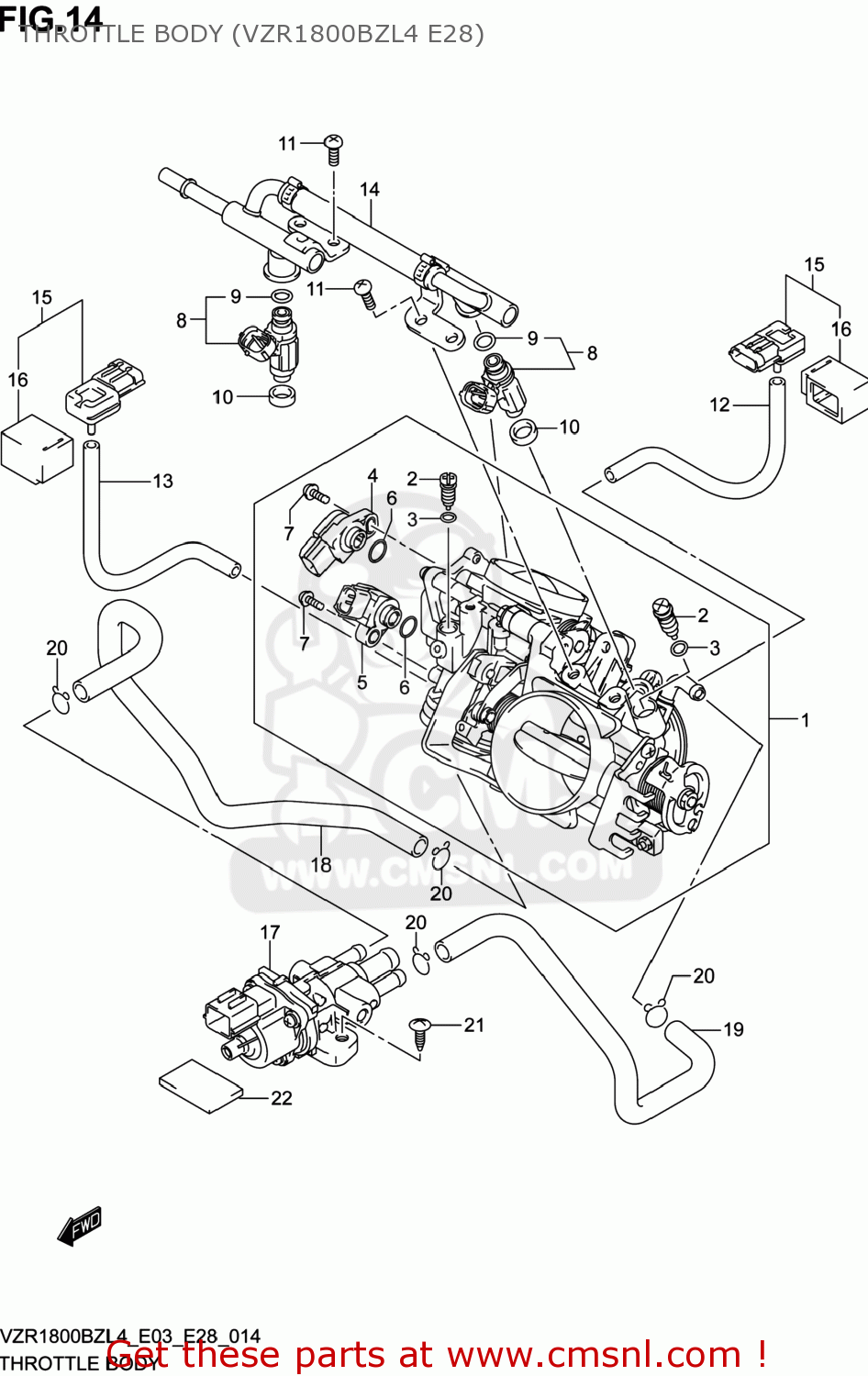 THROTTLE BODY (VZR1800BZL4 E28) VZR1800BZ BOULEVARD 2014 (L4) USA (E03)
