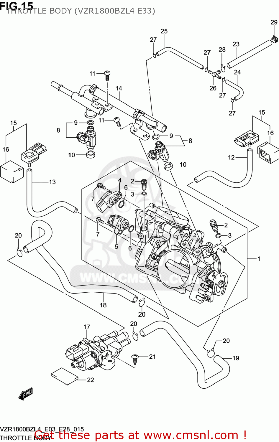 THROTTLE BODY (VZR1800BZL4 E33) VZR1800BZ BOULEVARD 2014 (L4) USA (E03)