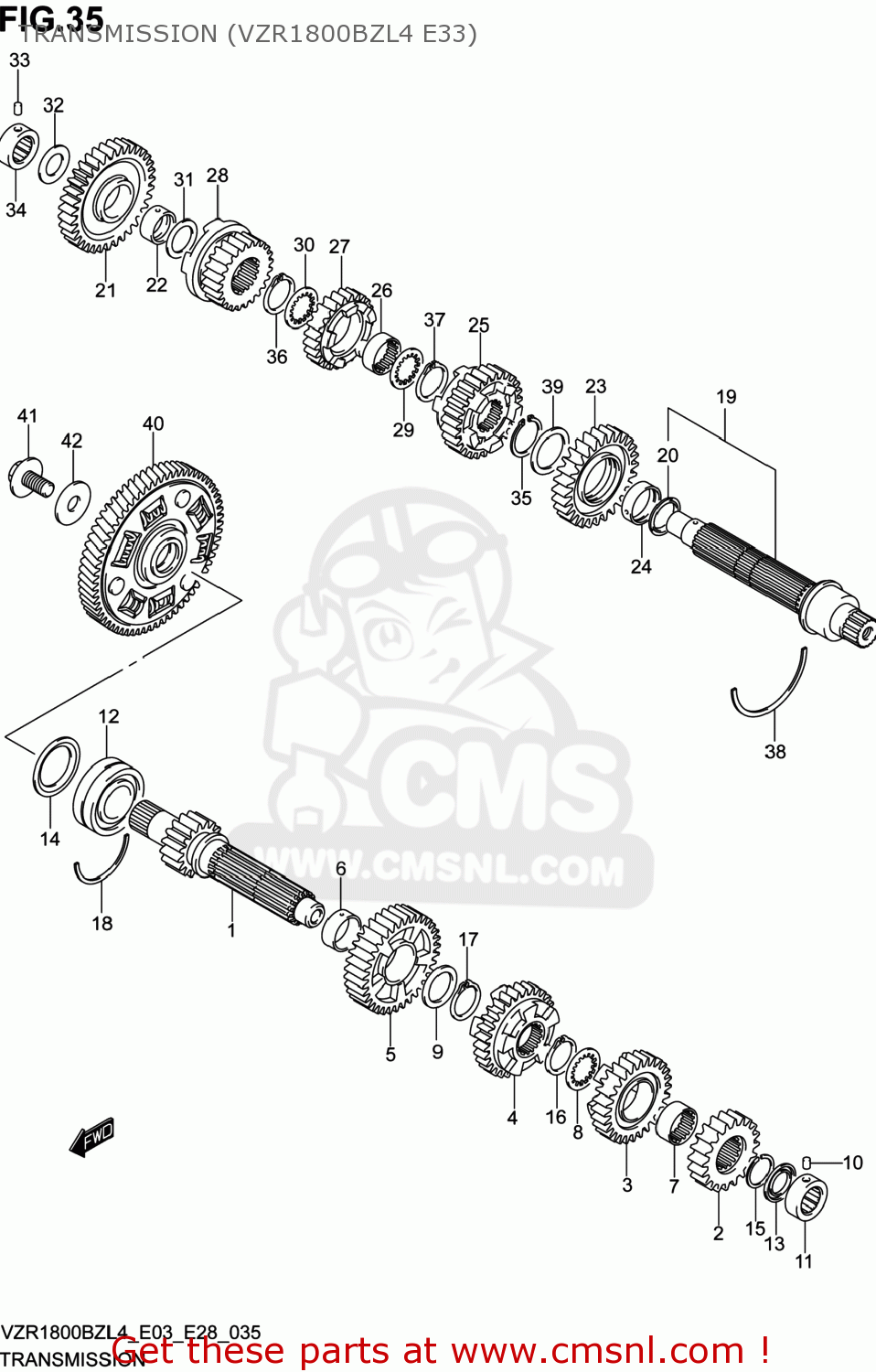 TRANSMISSION (VZR1800BZL4 E33) VZR1800BZ BOULEVARD 2014 (L4) USA (E03)