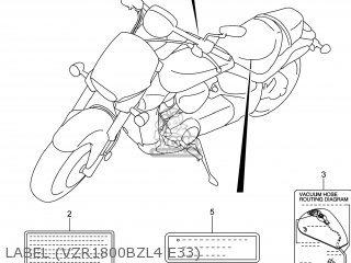 LABEL (VZR1800BZL4 E33) - VZR1800BZ BOULEVARD 2014 (L4) USA (E03)