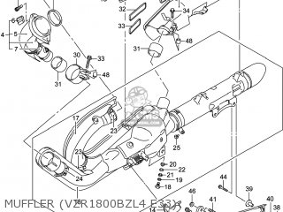 MUFFLER (VZR1800BZL4 E33) - VZR1800BZ BOULEVARD 2014 (L4) USA (E03)