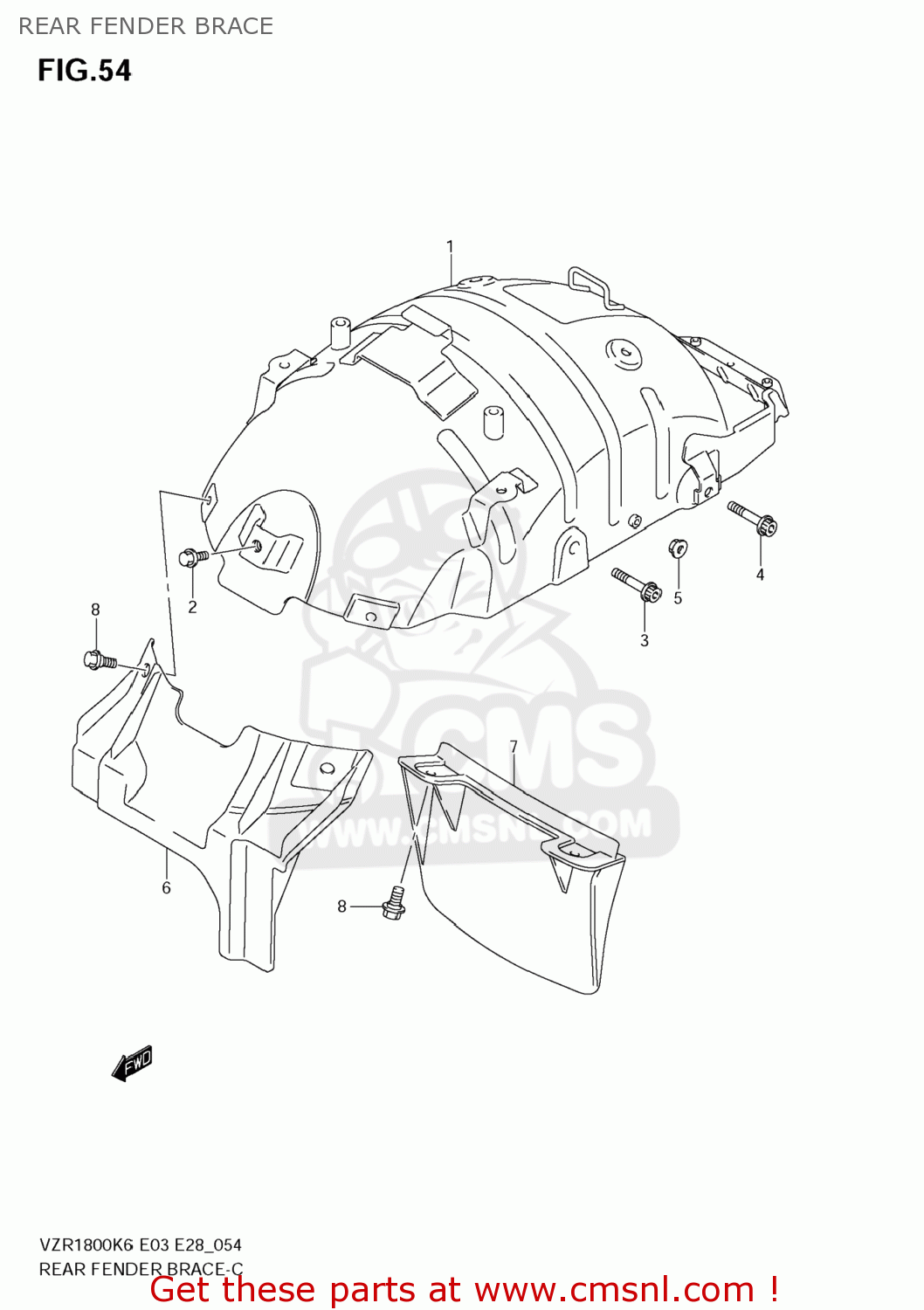REAR FENDER BRACE VZR1800N BOULEVARD M109R 2006 (K6) CALIFORNIA (E33)
