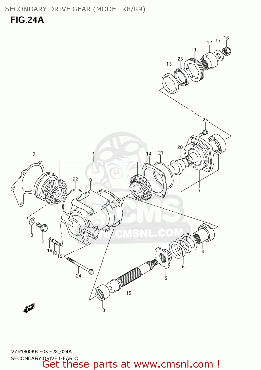 SECONDARY DRIVE GEAR (MODEL K8/K9) VZR1800N BOULEVARD M109R 2006 (K6) CALIFORNIA (E33)