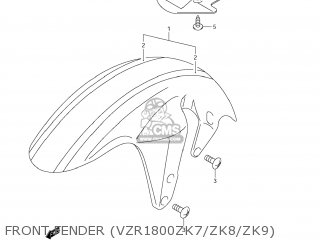 FRONT FENDER (VZR1800ZK7/ZK8/ZK9) - VZR1800N BOULEVARD M109R 2006 (K6) CALIFORNIA (E33)