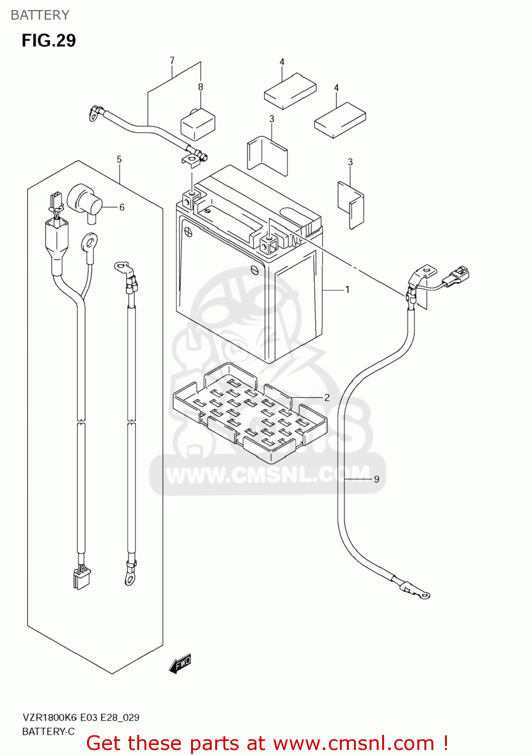 BATTERY VZR1800N BOULEVARD M109R 2007 (K7) CALIFORNIA (E33)