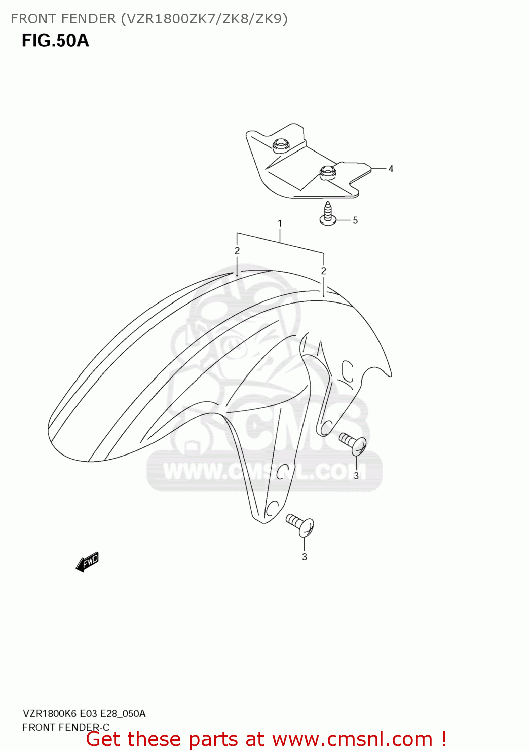 FRONT FENDER (VZR1800ZK7/ZK8/ZK9) VZR1800N BOULEVARD M109R 2008 (K8) CALIFORNIA (E33)