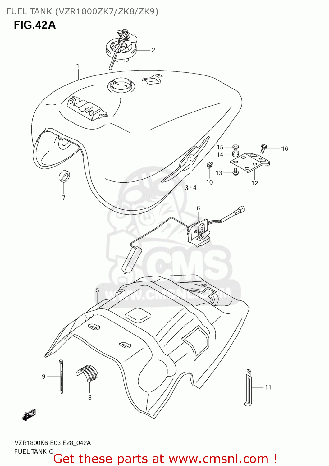 FUEL TANK (VZR1800ZK7/ZK8/ZK9) VZR1800N BOULEVARD M109R 2008 (K8) CALIFORNIA (E33)