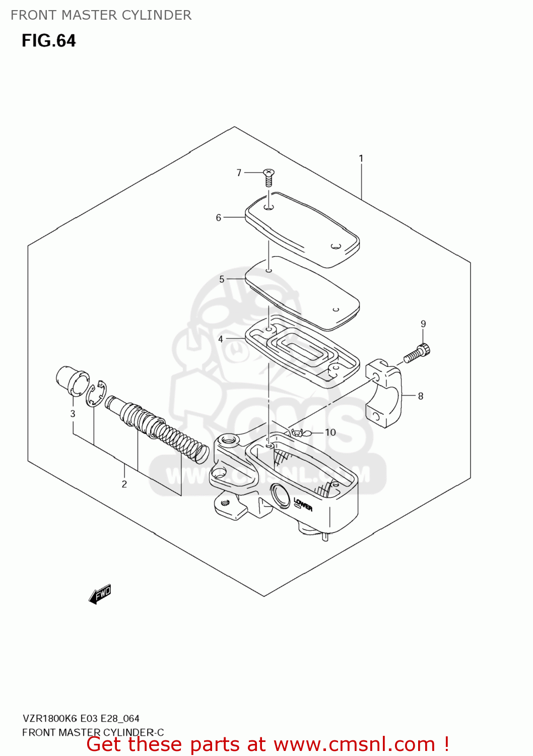 FRONT MASTER CYLINDER VZR1800N BOULEVARD M109R 2009 (K9) CALIFORNIA (E33)