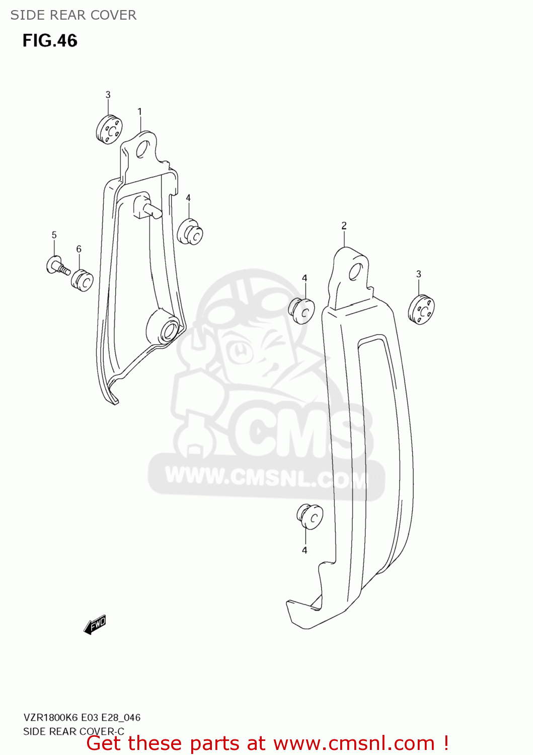 SIDE REAR COVER VZR1800N BOULEVARD M109R 2009 (K9) CALIFORNIA (E33)