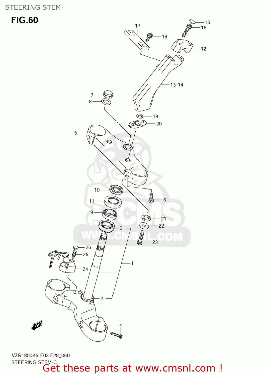 STEERING STEM VZR1800N BOULEVARD M109R 2009 (K9) CALIFORNIA (E33)