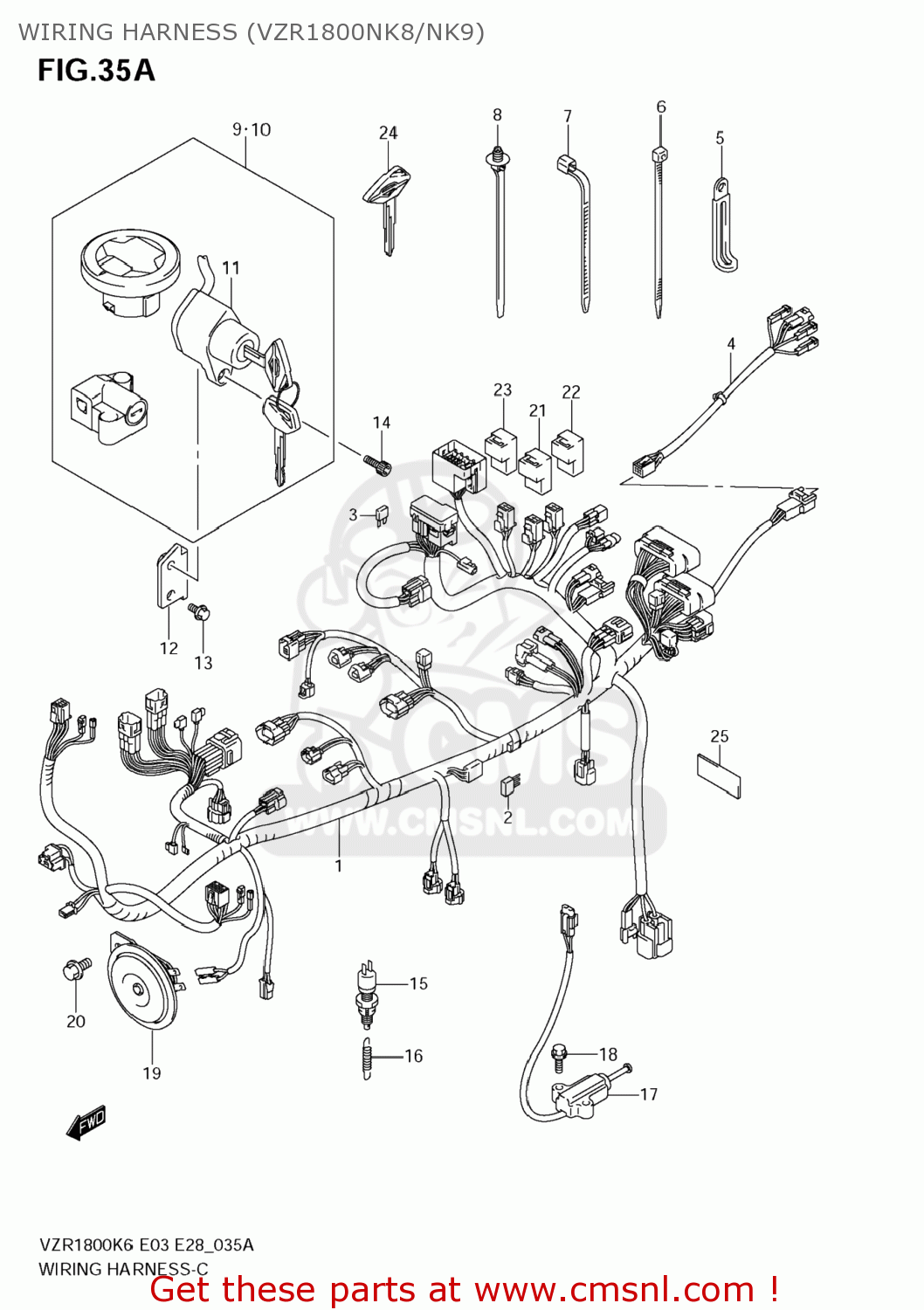 WIRING HARNESS (VZR1800NK8/NK9) VZR1800N BOULEVARD M109R 2009 (K9) CALIFORNIA (E33)