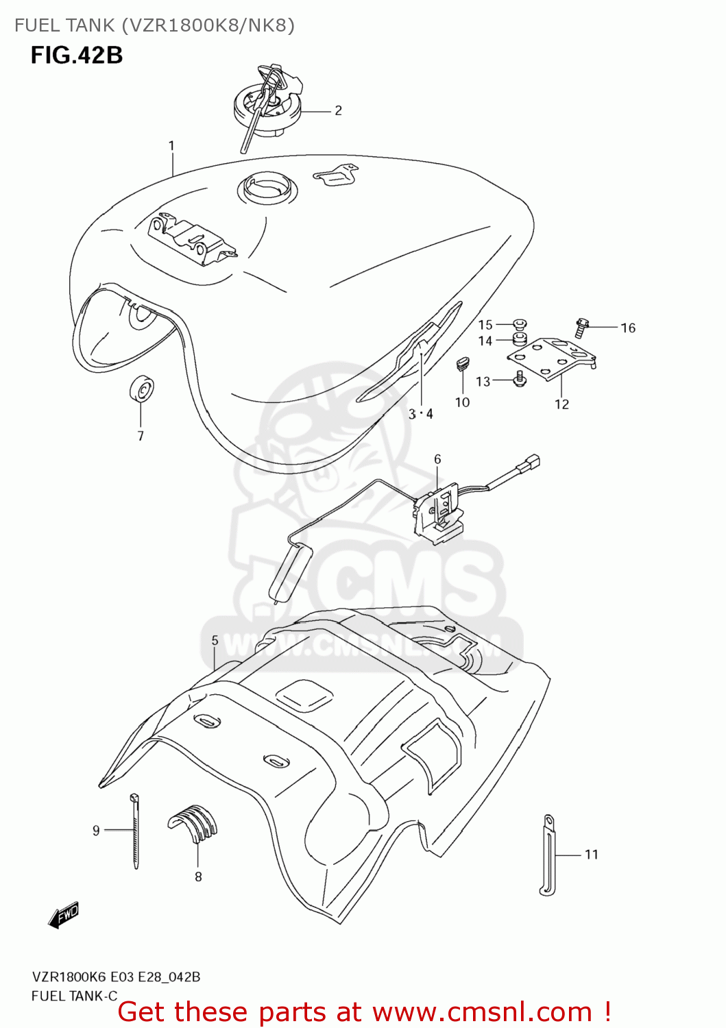 FUEL TANK (VZR1800K8/NK8) VZR1800Z BOULEVARD M109R 2006 (K6) CALIFORNIA (E33)