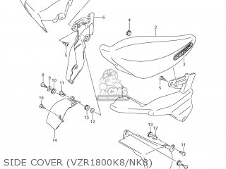 SIDE COVER (VZR1800K8/NK8) - VZR1800Z BOULEVARD M109R 2006 (K6) CALIFORNIA (E33)