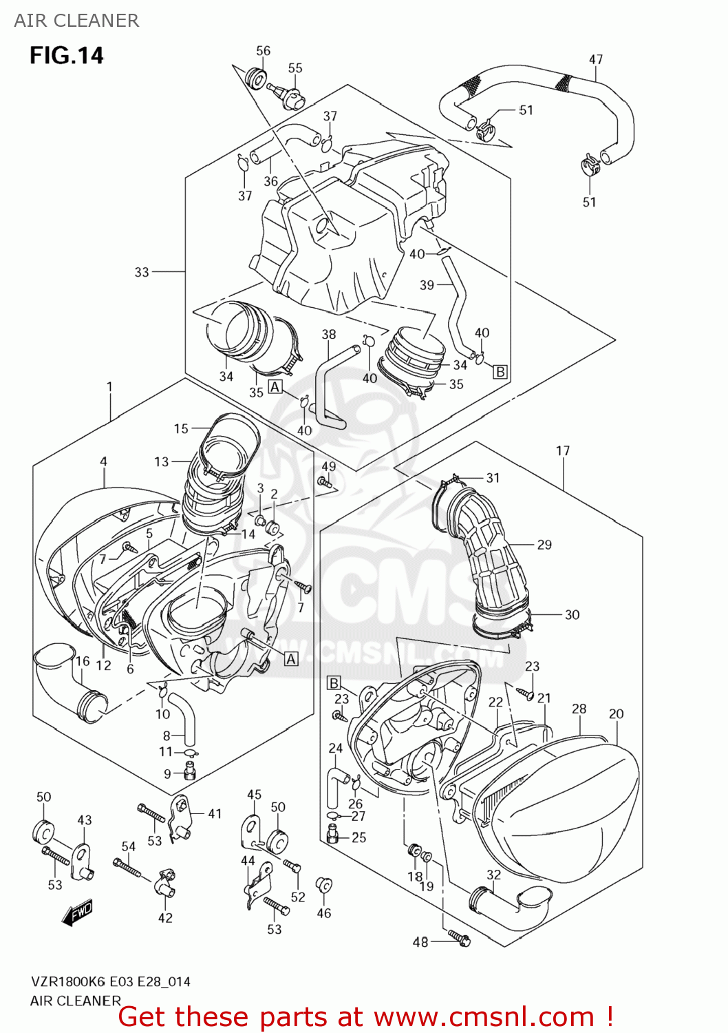 AIR CLEANER VZR1800Z BOULEVARD M109R 2007 (K7) CALIFORNIA (E33)